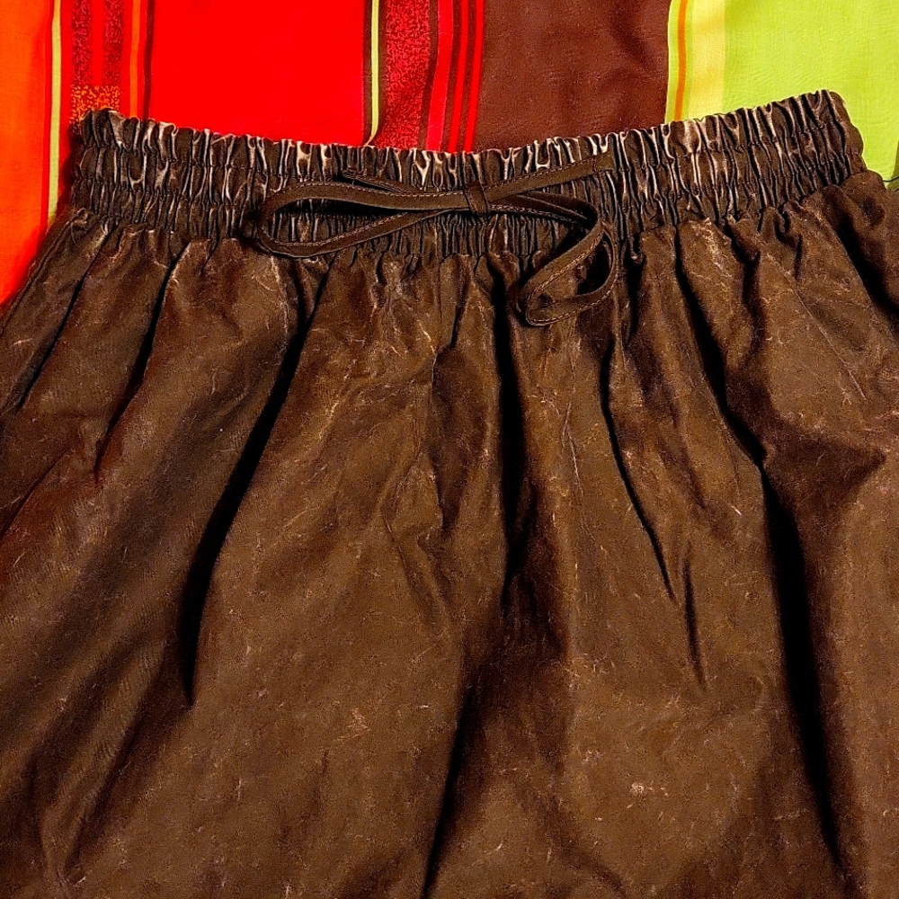 NWT Brown Acid Wash Maxi Skirt